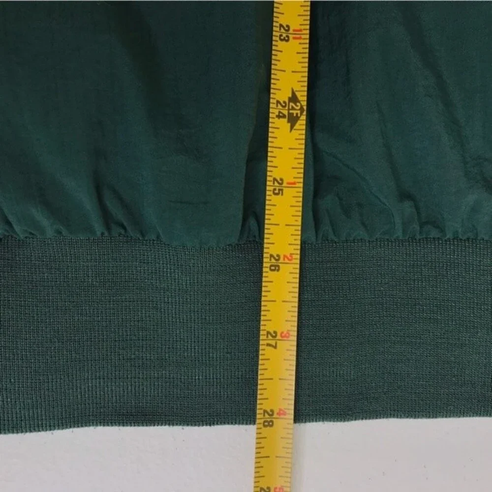 Vintage Munsingwear Lancaster Leaf V Neck Pullover Green Windbreaker Men Large